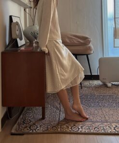 LO牌斜間絲質中裙