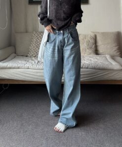 ON牌暗洗水色直腳牛