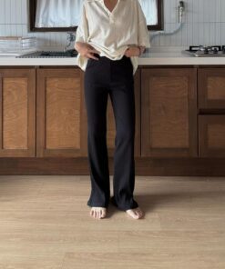 全橡筋直紋修腳布褲