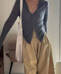 NO牌鈕扣薄棉外套